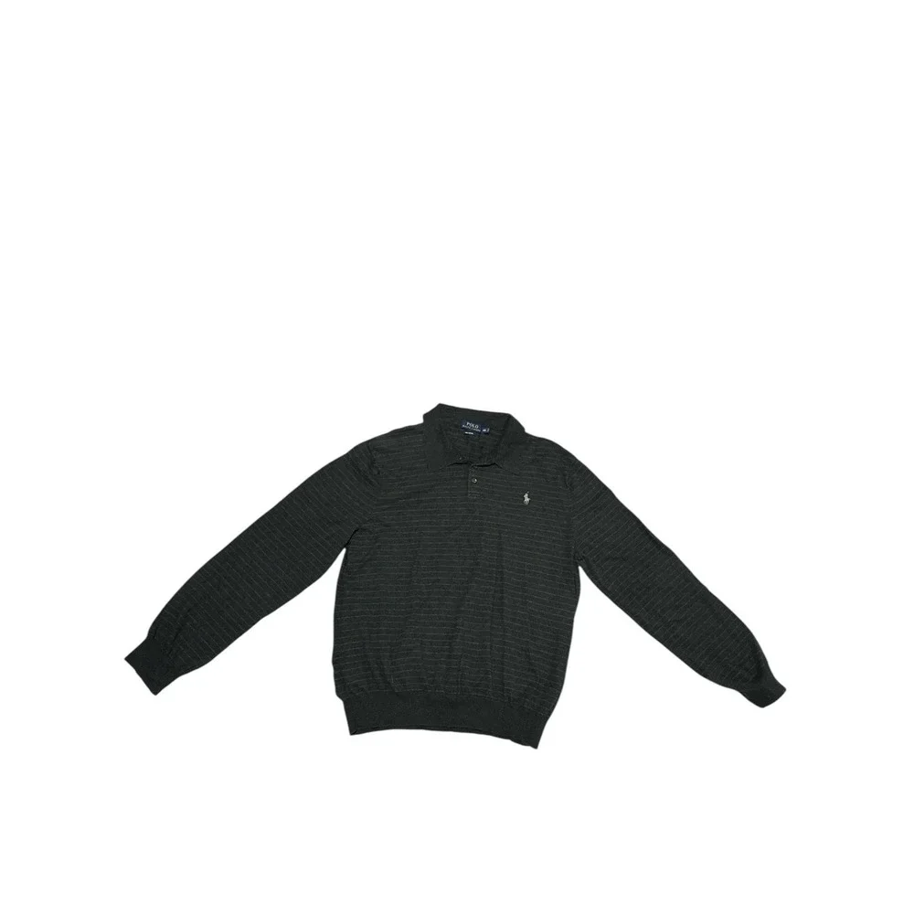Polo Ralph Lauren Men's Pima Cotton Long Sleeve Striped 1/4Butt Pullover SizeXXL
